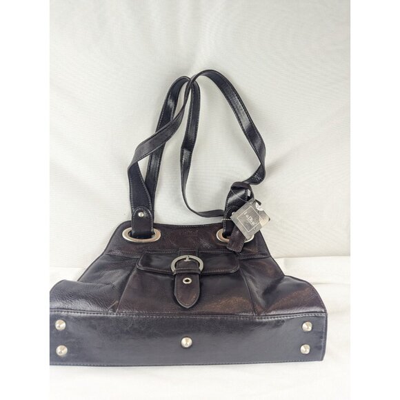 La‎ Diva Brown Leather Purse Handbag Medium Shoulder Bag NWT - Picture 2 of 16